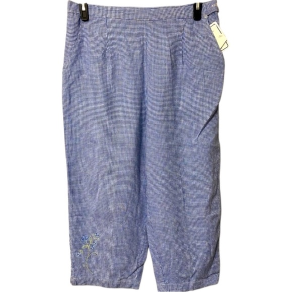 Ericka Pants - Ericka Pants, Linen, Rayon, Crop, Floral, Embroidered, Wide leg, Sz L​​, NWT​